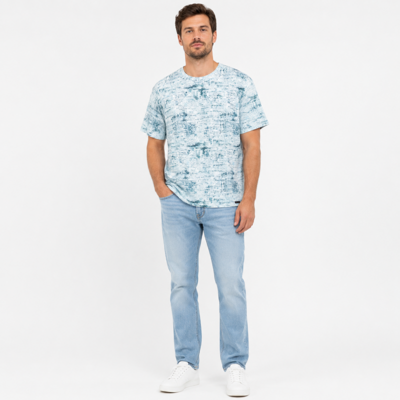 Футболка чоловіча Red-Down 6XL-9XL марлевка - великі розміри, повномірна посадка, 7XL, Білий із зеленим