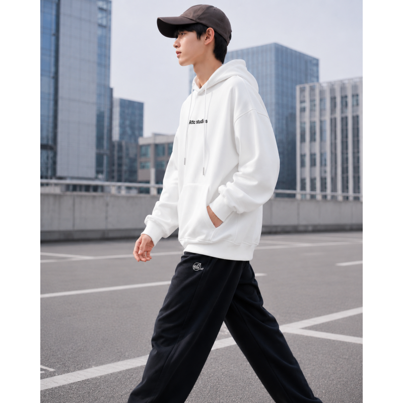 Худи JP для хлопчика 10-15 років оверсайз бавовняне з капюшоном,Білий, 140