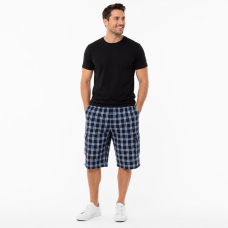 Чоловічі бриджі Sport в клітинку XL-5XL - легкі шорти з карго кишенею,Синій з блакитним, XXL