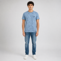 Футболка чоловіча Red-Down 2XL-5XL - великі розміри, 95% бавовна 5% еластан,XXXL,Пильно-блакитний