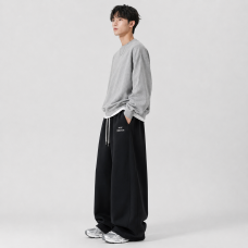Штани спортивні GMWL для хлопчика підлітка baggy широкі 10-17 років,Чорний, 164