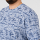 Футболка чоловіча Red-Down 6XL-9XL марлевка - великі розміри, повномірна посадка, 8XL, Білий з синім