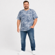 Футболка чоловіча Red-Down 6XL-9XL марлевка - великі розміри, повномірна посадка, 8XL, Білий з синім