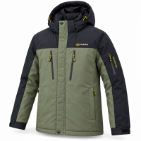 Термокуртка зимняя Audsa мужская M-3XL мембранная Omni-Heat,XXXL, Хаки