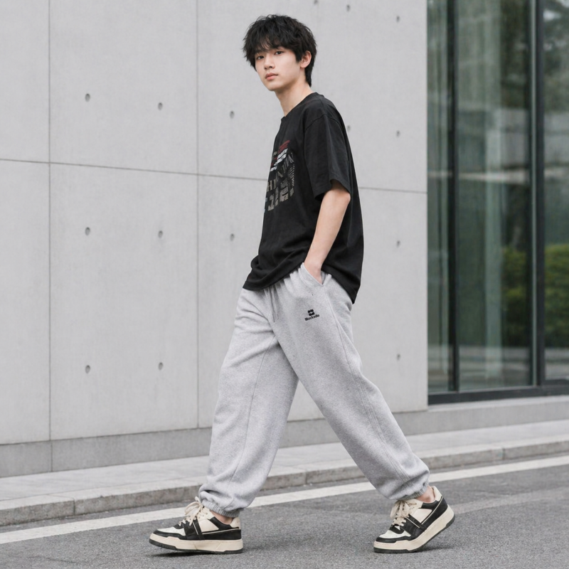 Штани спортивні XIN.QD джогери baggy для хлопчика 10-15 років широкі з манжетом,Сірий, 158