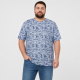 Футболка чоловіча Red-Down 6XL-9XL марлевка - великі розміри, повномірна посадка, 7XL, Білий з синім