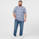 Футболка чоловіча Red-Down 6XL-9XL марлевка - великі розміри, повномірна посадка, 7XL, Білий з синім