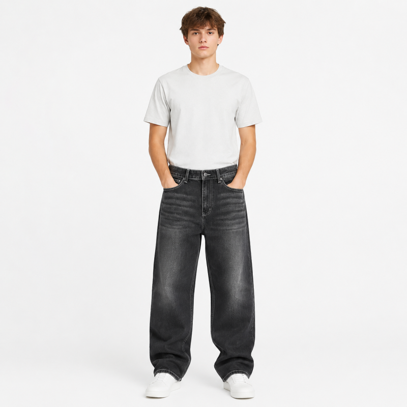 Джинсы широкие Difransel baggy мужские 100% коттон,34  Графит