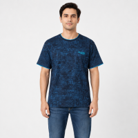 Футболка чоловіча Red-Down 2XL-5XL - великі розміри, 95% бавовна 5% еластан,XXL,Темно-синій