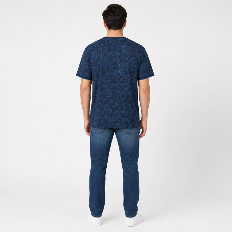 Футболка чоловіча Red-Down 2XL-5XL - великі розміри, 95% бавовна 5% еластан,XXL,Темно-синій