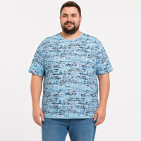 Футболка чоловіча Cracow марлевка 6XL-9XL - великі розміри, вільний крій, 7XL, Бірюзовий