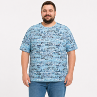 Футболка чоловіча Cracow марлевка 6XL-9XL - великі розміри, вільний крій, 6XL, Бірюзовий