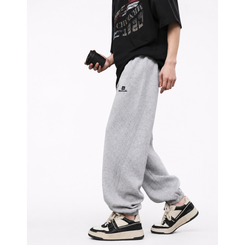Штани спортивні XIN.QD джогери baggy для хлопчика 10-15 років широкі з манжетом,Сірий, 140