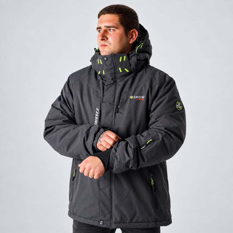 Термокуртка Snow мужская XXL-6XL зимняя мембранная Omni-Heat,XXXL, Серый