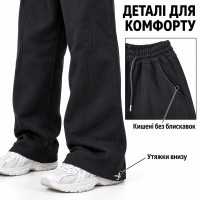 Теплые штаны GMWL для мальчика широкие Baggy,Черный, 152