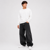 Чоловічі джинси baggy John Lucca широкі прямі streetwear оверсайз із щільного деніму 100% бавовна, 31 Чорний
