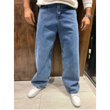 Чоловічі джинси baggy John Lucca широкі прямі streetwear оверсайз із щільного деніму 100% бавовна,28 Синій