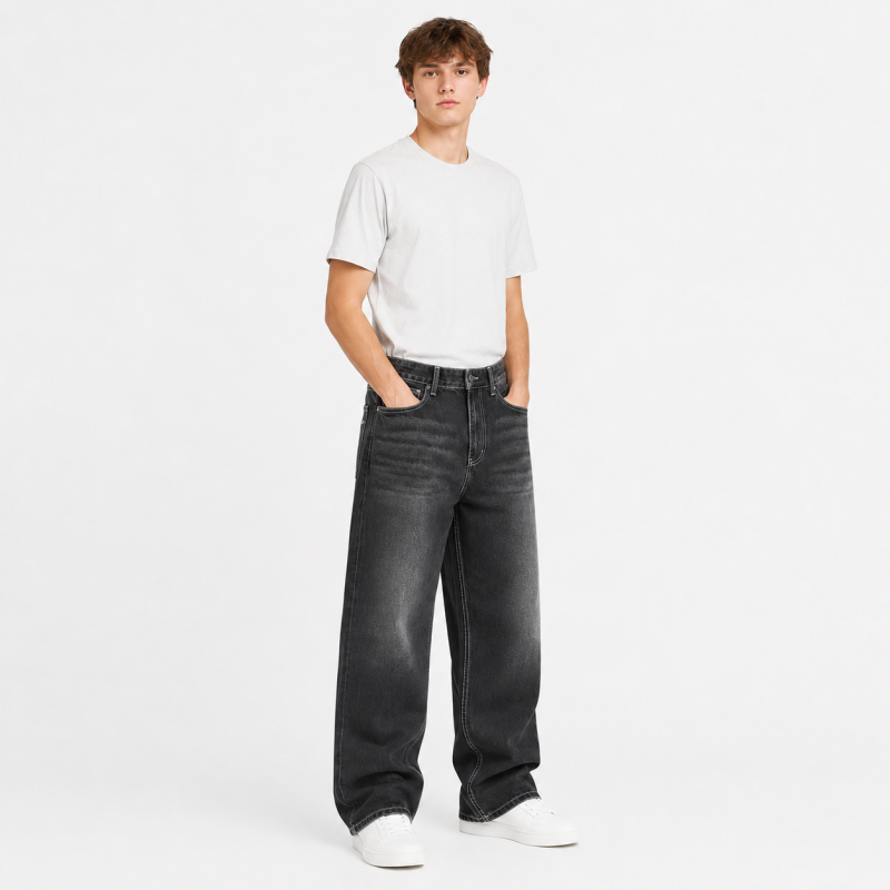 Джинсы широкие Difransel baggy мужские 100% коттон,29  Графит