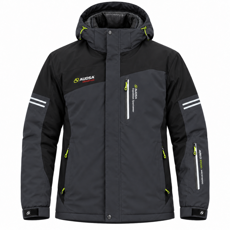 Куртка термо зимняя Audsa мужская M-3XL лыжная,Графит,XXL