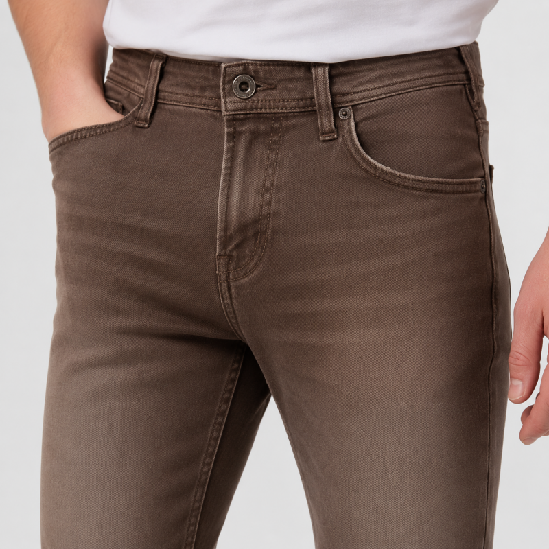 Чоловічі джинси CDEVOIR slim fit звужені, 34, Коричневий