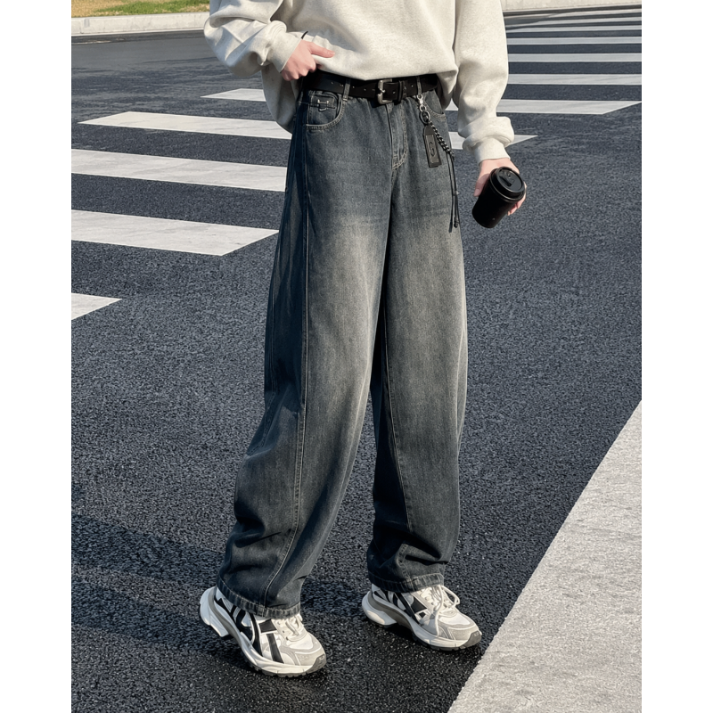 Джинси LNYB баггі широкі для хлопчика підлітка 12-17 років skater, Темно-синій 152