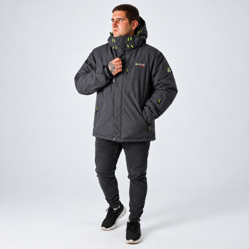 Термокуртка Snow мужская XXL-6XL зимняя мембранная Omni-Heat,5XL, Серый