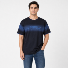 Футболка чоловіча Red-Down 2XL-5XL з манжетом - великі розміри, 95% бавовна 5% еластан,XXXL,Чорний
