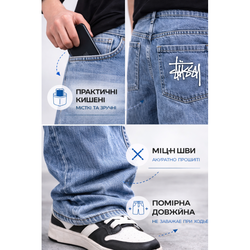 Широкі джинси Willmen баггі для хлопчика-підлітка,29