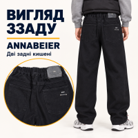 Теплые джинсы Annabeier Mom для мальчика свободного кроя,Черный 176
