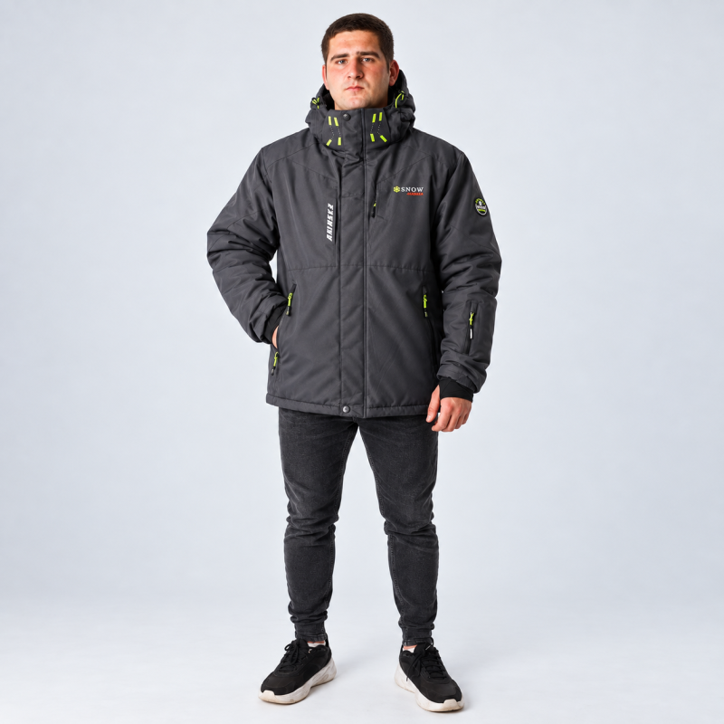 Термокуртка Snow мужская XXL-6XL зимняя мембранная Omni-Heat,6XL, Серый