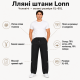 Штани Lonn чоловічі лляні XL-6XL літні рівні на резинці, 5XL, Чорний