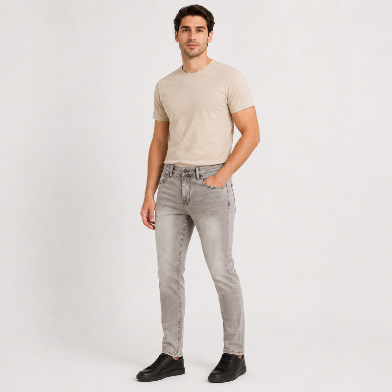 Чоловічі джинси CDEVOIR slim fit звужені, 32 Світло-сірий