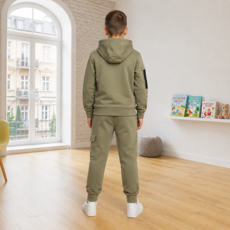 Спортивный костюм Happy House для мальчика 4-12 лет с карго карманами,Оливковый 104