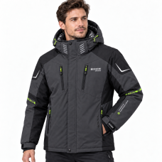 Термокуртка зимняя Snow мужская M-3XL мембранная Omni-Heat,XXXL, Графит