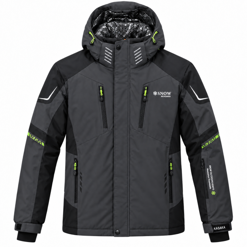 Термокуртка зимняя Snow мужская M-3XL мембранная Omni-Heat,XXXL, Графит