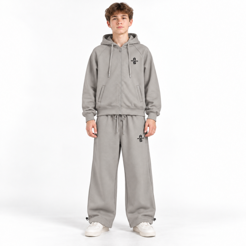 Теплый костюм Alder для мальчика с худи и брюками Baggy,Оливковый хаки 152