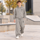 Теплый костюм Alder для мальчика с худи и брюками Baggy,Оливковый хаки 152