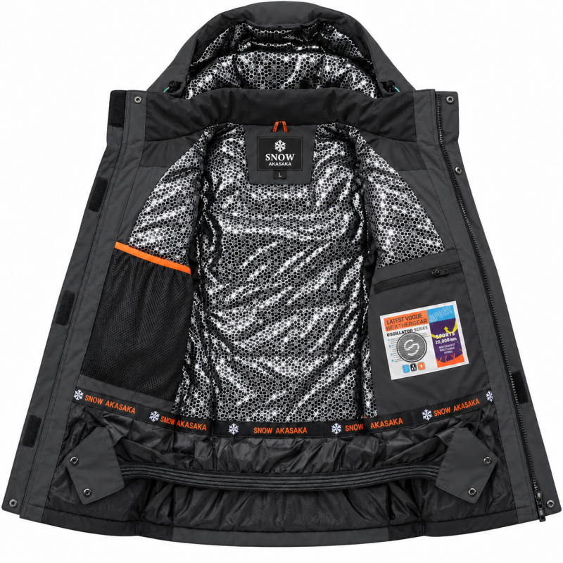 Термокуртка зимняя Snow мужская M-3XL мембранная Omni-Heat,XL, Графит