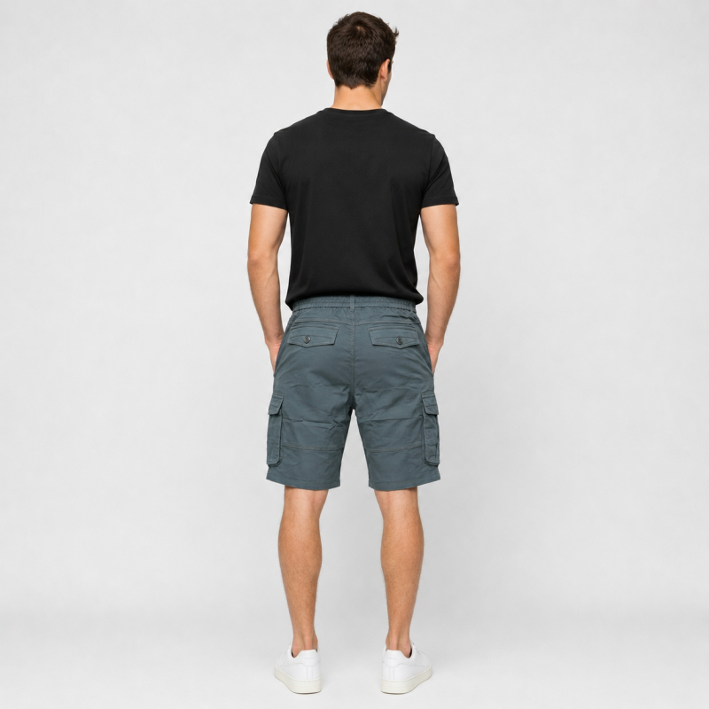Чоловічі шорти Iteno Lionesa карго на гумці — літня модель з кишенями,32, Графітний вінтаж
