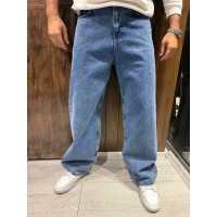 Мужские джинсы baggy John Lucca широкие прямые streetwear оверсайз из плотного денима 100% хлопок,31  Синий