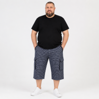 Бриджи мужские Sport большие размеры 2XL-6XL карго в клетку,Черный, XXL