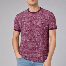 Футболка чоловіча Red-Down 2XL-5XL - великі розміри, 95% бавовна 5% еластан,XXXL,Бордовий