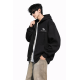 Зип худи для хлопчика oversize підліткове на блискавці щільне з капюшоном JP, Чорний, 152