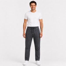 Джинсы BaSanJiu мужские прямые на резинке,32  Пепельно-серый