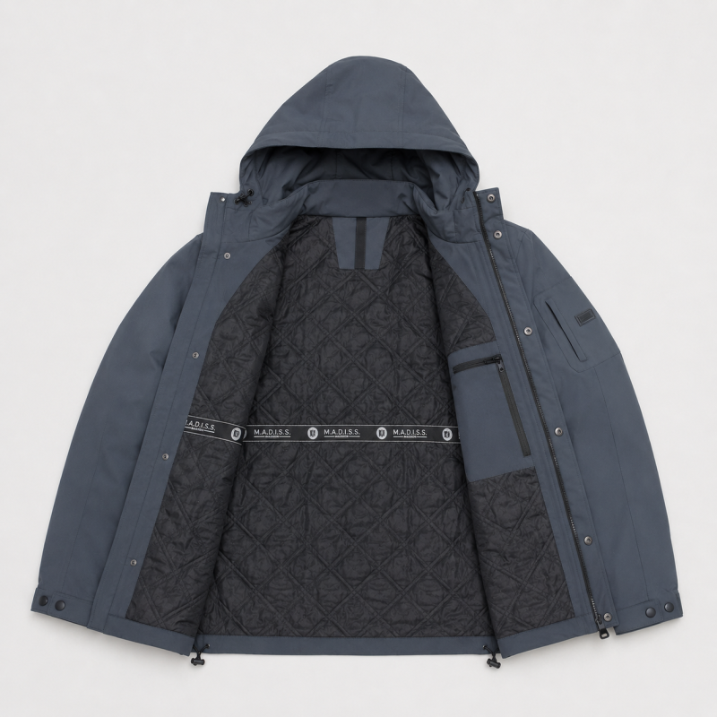 Куртка демисезонная M.a.d.i.s.s. мужская M-4XL на подкладке,Графитовый хаки, XL