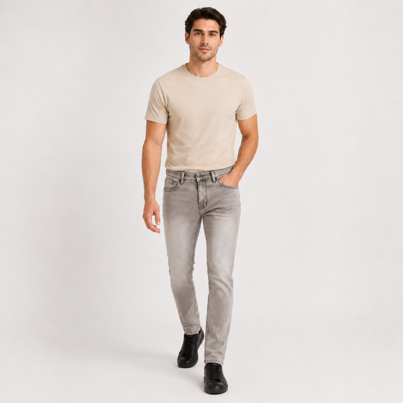 Чоловічі джинси CDEVOIR slim fit звужені, 33 Світло-сірий