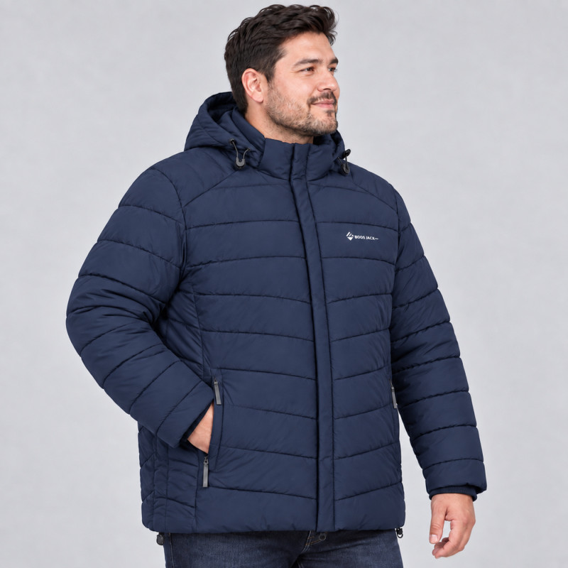 Мужская зимняя куртка батал Boos & Jack 5XL–10XL Thinsulate,Темно-синий,7XL