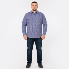 Рубашка мужская Gold Golf Man в клетку большие размеры,8XL, Синий с красным