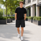 Шорты мужские Sport в клетку 2XL-6XL — летние карго шорты на резинке,Черный, 5XL