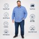 Рубашка мужская Gold Golf Man в клетку большие размеры,8XL, Голубой